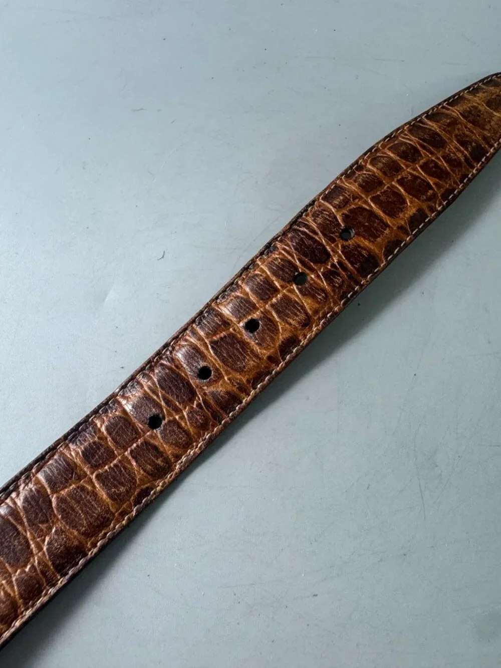 Authenitc Martin Dingman Crocodile Grain Italian Calfskin Men's Belt, Size 95/38